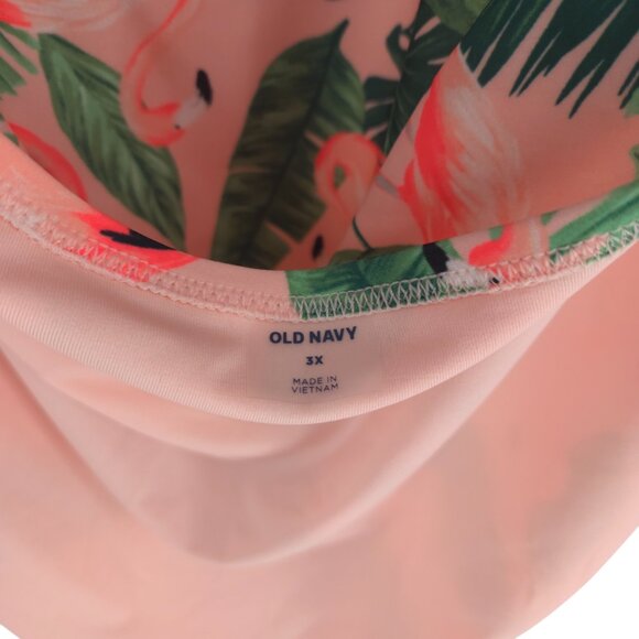 Old Navy Twist Back One Pink Flamingo One-Piece Swimsuit Birds in Paradise 3X - Picture 15 of 16
